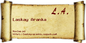 Laskay Aranka névjegykártya